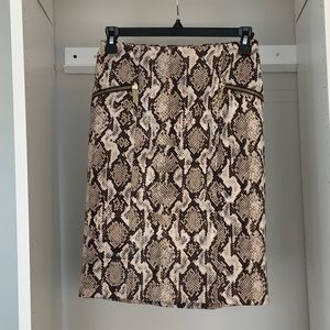 Michael Kors Snake Skin Printed Pencil Skirt